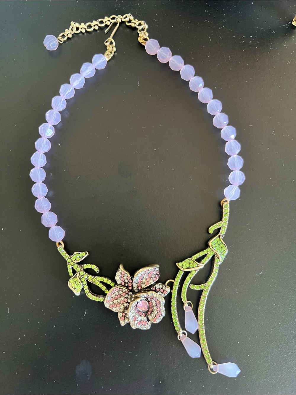 Lavender Crystal Floral Necklace - Elegant Women’s Jewelry